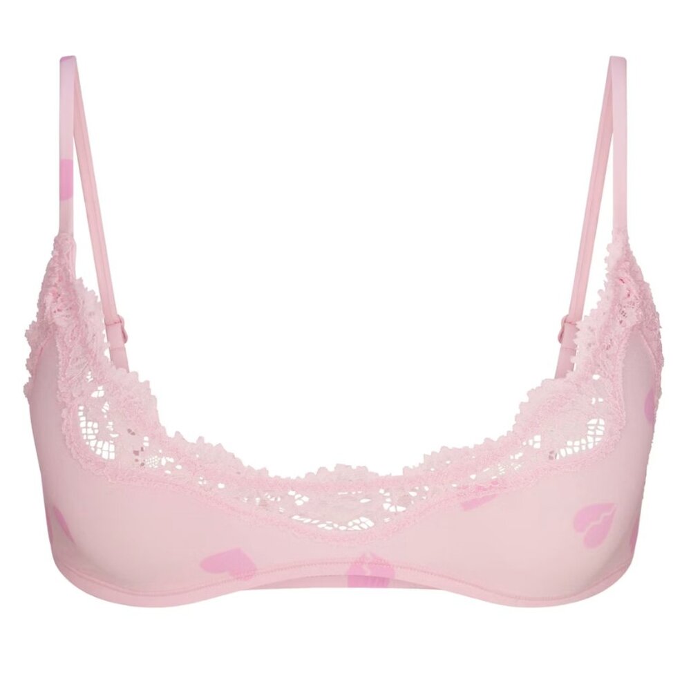 SKIMS Fits Everybody Lace Scoop Bralette - Heartbreaker
